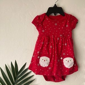 Christmas dress with Santa patches